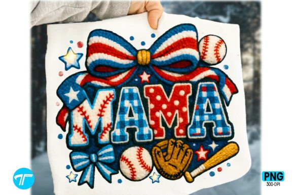 Baseball Mama PNG for Girly Embroidery
