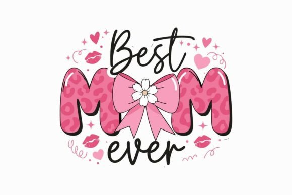 Best Mom Ever Pink Leopard Bow SVG
