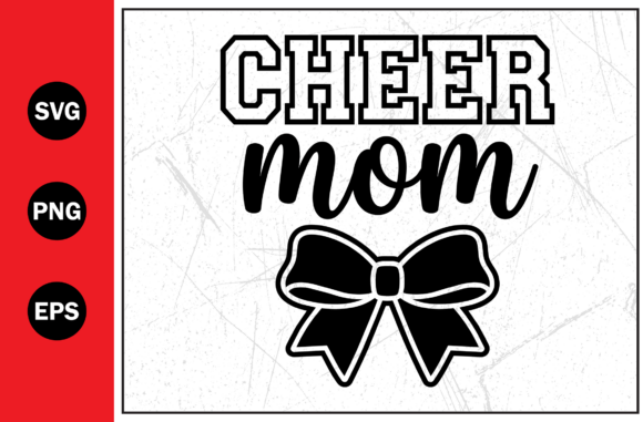 Cheer Mom Elegant Script Bow Quotes Svg