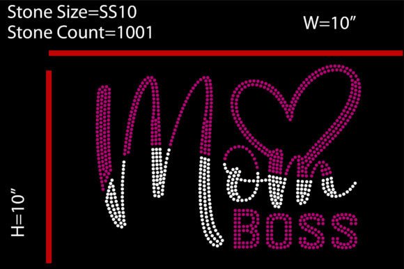 Mom Boss, Rhinestone Design: A Bold Embroidery Choice