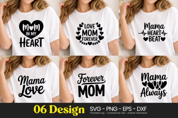 Mom Heart Love Quotes Typography SVG PNG Review