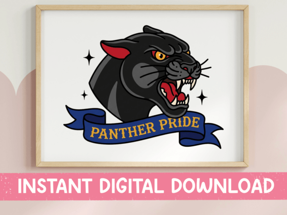 Panther Pride Mascot Tattoo SVG: A Bold Embroidery Choice