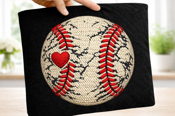 Retro Sport Baseball Faux Yarn PNG: A Versatile Design